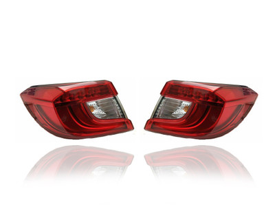 Tail Light Assembly - Compatible/Replacement for '18-21 Honda Accord Sedan LX/EX/EXL/Sport - Outer On Body Halogen - Pair, Left Driver + Right Passenger Set - 33500TVAA01, 33550TVAA01 Tail Light Assembly - Compatible/Replacement for '18-21 Honda Accord Sedan LX/EX/EXL/Sport - Outer On Body Halogen - Pair, Left Driver + Right Passenger Set - 33500TVAA01, 33550TVAA01