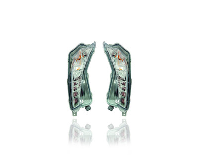 Turn Signal Light Assembly - Compatible/Replacement for '15-17 Toyota Camry/Hybrid XLE/XSE - On Bumper Cover LED - Pair, Left Driver + Right Passenger Set - 8143006030, 8144006030 - CAPA