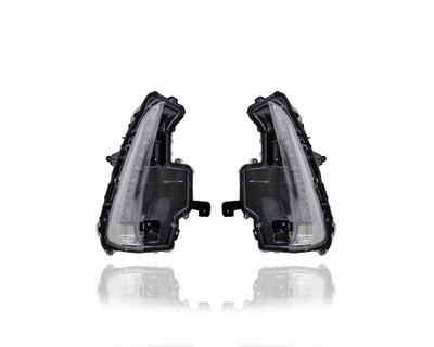 Turn Signal Light Assembly - Compatible/Replacement for '17-21 Toyota Prius Prime Plus/Premium/LE/XLE Without Fog Lamp - Pair, Left Driver + Right Passenger Set - 8151047120, 8152047120 - CAPA