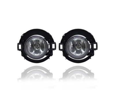 Fog Light Assembly - Compatible/Replacement for '05-15 Nissan Xterra, 10-19 Frontier - Plastic Style - Pair, Left Driver + Right Passenger Set - 26150EA025