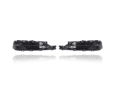 Fog Light Cover - Compatible/Replacement for '15-17 Acura TLX - Outer Grille Without Fog Lamp Painted-Black Bright - Pair, Left Driver + Right Passenger Set - 71102TZ3A10, 71107TZ3A10