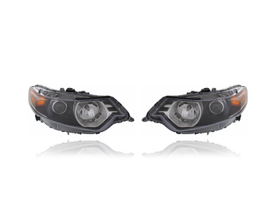 Headlight - Compatible/Replacement for '09-14 Acura TSX - HID (Lens & Housing Only) - Pair, Left Driver + Right Passenger Set - 33101TL0A02, 33151TL0A02 CAPA
