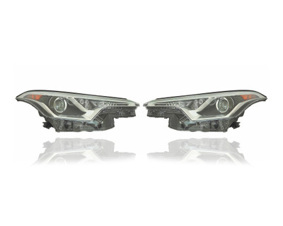 Headlight - Compatible/Replacement for '18-19 Toyota CH-R Japan/Turkey-Built - Halogen - Pair, Left Driver + Right Passenger Set - 8113010A00, 8117010A00 CAPA Headlight - Compatible/Replacement for '18-19 Toyota CH-R Japan/Turkey-Built - Halogen - Pair, Left Driver + Right Passenger Set - 8113010A00, 8117010A00 CAPA
