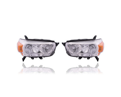 Headlight - Compatible/Replacement for '10-13 Toyota 4Runner SR5/Limited - Halogen Chrome Interior Bezel - Pair, Left Driver + Right Passenger Set - 8113035520, 8117035520 CAPA Headlight - Compatible/Replacement for '10-13 Toyota 4Runner SR5/Limited - Halogen Chrome Interior Bezel - Pair, Left Driver + Right Passenger Set - 8113035520, 8117035520 CAPA