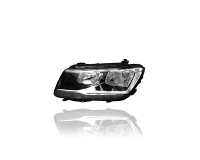 Headlight Assembly - Compatible/Replacement for '18-21 VW Volkswagen Tiguan S/SE/SEL/SEL R-Line/Jet-Black-Only - Halogen With LED Daytime Running Light - Left Hand - Driver - 5NL941005 CAPA