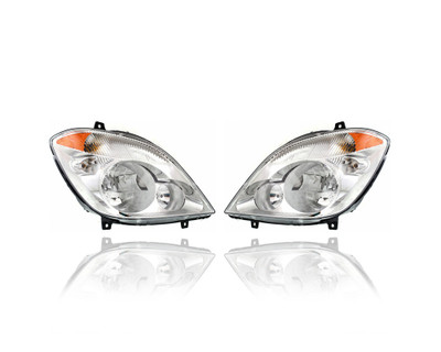 Headlight Assembly - Compatible/Replacement for '10-13 Mercedes-Benz Sprinter Van - Halogen Chrome - Pair, Left Driver + Right Passenger Set - 9068201661, 9068201561 Headlight Assembly - Compatible/Replacement for '10-13 Mercedes-Benz Sprinter Van - Halogen Chrome - Pair, Left Driver + Right Passenger Set - 9068201661, 9068201561