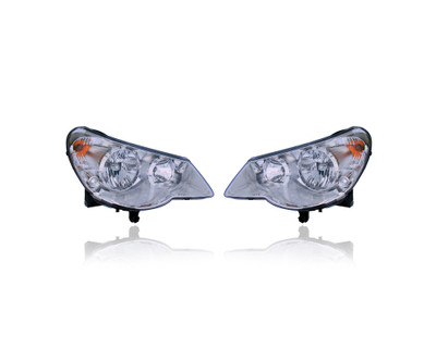 Headlight Assembly - Compatible/Replacement for '07-10 Chrysler Sebring Sedan, 08-10 Sebring Convertible - Pair, Left Driver + Right Passenger Set - 5303746AG, 5303747AG Headlight Assembly - Compatible/Replacement for '07-10 Chrysler Sebring Sedan, 08-10 Sebring Convertible - Pair, Left Driver + Right Passenger Set - 5303746AG, 5303747AG