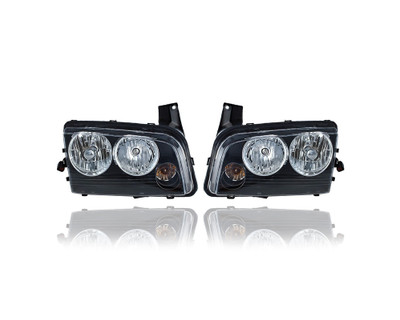 Headlight Assembly - Compatible/Replacement for '06-10 Dodge Charger - Halogen - Pair, Left Driver + Right Passenger Set - 4806164AK, 4806165AK CAPA Headlight Assembly - Compatible/Replacement for '06-10 Dodge Charger - Halogen - Pair, Left Driver + Right Passenger Set - 4806164AK, 4806165AK CAPA
