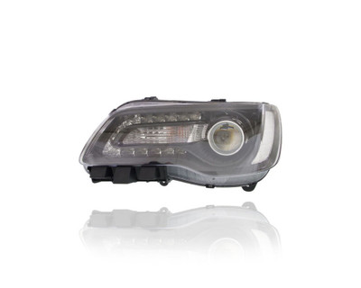 Headlight Assembly - Compatible/Replacement for '15-17 Chrysler 300 Sedan S/AWD/Limited/C/Platinum - Halogen Black Bezel - Left Hand - Driver - 68214383AD CAPA