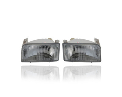 Headlight Assembly - Compatible/Replacement for '92-97 Ford Pickup, 92-96 Bronco - Pair, Left Driver + Right Passenger Set - F2TZ13008A, F2TZ13008B CAPA Headlight Assembly - Compatible/Replacement for '92-97 Ford Pickup, 92-96 Bronco - Pair, Left Driver + Right Passenger Set - F2TZ13008A, F2TZ13008B CAPA