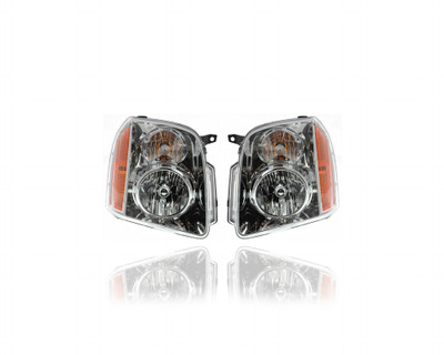 Headlight Assembly - Compatible/Replacement for '07-14 GMC Yukon Yukon-XL, 08-13 Hybrid - Pair, Left Driver + Right Passenger Set - 15861026, 15861025 CAPA Headlight Assembly - Compatible/Replacement for '07-14 GMC Yukon Yukon-XL, 08-13 Hybrid - Pair, Left Driver + Right Passenger Set - 15861026, 15861025 CAPA