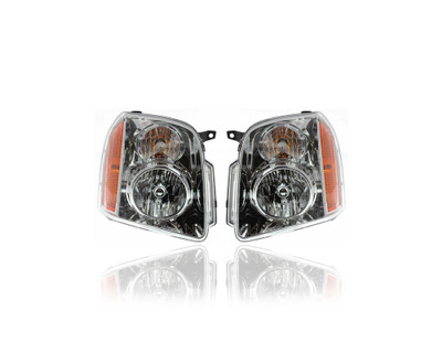Headlight Assembly - Compatible/Replacement for '07-14 GMC Yukon Yukon-XL, 08-13 Hybrid - Pair, Left Driver + Right Passenger Set - 15861026, 15861025 Headlight Assembly - Compatible/Replacement for '07-14 GMC Yukon Yukon-XL, 08-13 Hybrid - Pair, Left Driver + Right Passenger Set - 15861026, 15861025