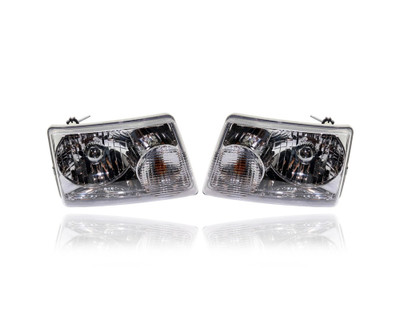 Headlight Assembly - Compatible/Replacement for '01-11 Ford Ranger Pickup - Pair, Left Driver + Right Passenger Set - 6L5Z13008AA, 6L5Z13008BA CAPA Headlight Assembly - Compatible/Replacement for '01-11 Ford Ranger Pickup - Pair, Left Driver + Right Passenger Set - 6L5Z13008AA, 6L5Z13008BA CAPA