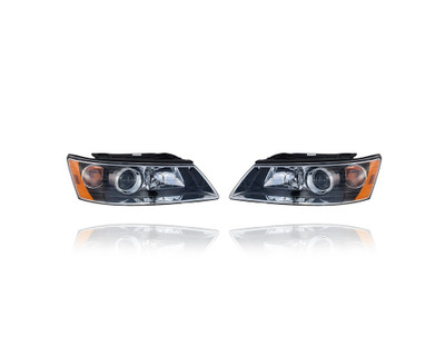 Headlight Assembly - Compatible/Replacement for '06-08 Hyundai Sonata - Pair, Left Driver + Right Passenger Set - 921020A000, 921010A000 Headlight Assembly - Compatible/Replacement for '06-08 Hyundai Sonata - Pair, Left Driver + Right Passenger Set - 921020A000, 921010A000