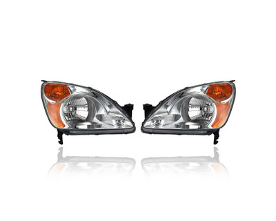 Headlight Assembly - Compatible/Replacement for '02-04 Honda CR-V - Halogen - Pair, Left Driver + Right Passenger Set - 33101S9AA01, 33151S9AA01 Headlight Assembly - Compatible/Replacement for '02-04 Honda CR-V - Halogen - Pair, Left Driver + Right Passenger Set - 33101S9AA01, 33151S9AA01