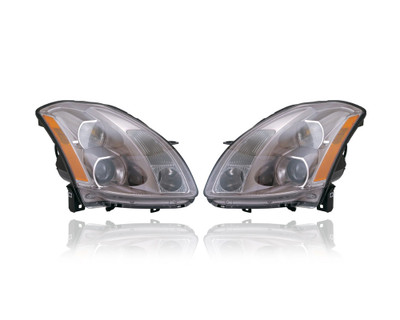 Headlight Assembly - Compatible/Replacement for '04-06 Nissan Maxima - Halogen - Pair, Left Driver + Right Passenger Set - 260107Y025, 260607Y025 Headlight Assembly - Compatible/Replacement for '04-06 Nissan Maxima - Halogen - Pair, Left Driver + Right Passenger Set - 260107Y025, 260607Y025