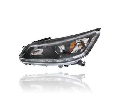 Headlight Assembly - Compatible/Replacement for '13-15 Honda Accord Sedan EXL V6/3.5L - Halogen With LED Daytime Running Light - Left Hand - Driver - 33150T2AA21 CAPA Headlight Assembly - Compatible/Replacement for '13-15 Honda Accord Sedan EXL V6/3.5L - Halogen With LED Daytime Running Light - Left Hand - Driver - 33150T2AA21 CAPA