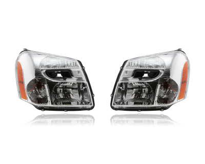 Headlight Assembly - Compatible/Replacement for '05-09 Chevrolet Equinox - Pair, Left Driver + Right Passenger Set - 15888059, 15888058