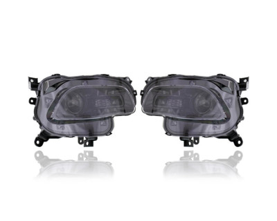 Headlight Assembly - Compatible/Replacement for '14-15 Jeep Cherokee, 14-16 Cherokee Trailhawk - Halogen With Black Trim - Pair, Left Driver + Right Passenger Set - 68102846AE, 68102847AE CAPA Headlight Assembly - Compatible/Replacement for '14-15 Jeep Cherokee, 14-16 Cherokee Trailhawk - Halogen With Black Trim - Pair, Left Driver + Right Passenger Set - 68102846AE, 68102847AE CAPA