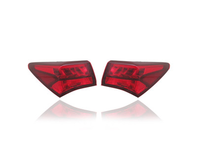 Tail Light Assembly - Compatible/Replacement for '15-17 Acura TLX - Outer On Body - Pair, Left Driver + Right Passenger Set - 33500TZ3A01, 33550TZ3A01 CAPA