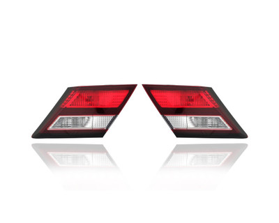 Tail Light Assembly - Compatible/Replacement for '13-15 Honda Civic Sedan - Inner On Trunk Lid - Pair, Left Driver + Right Passenger Set - 34150TR0A51, 34155TR0A51