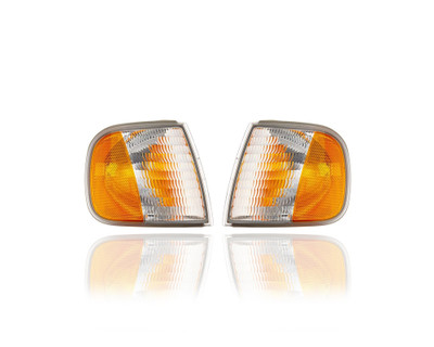 Turn Signal - Parking Light - Compatible/Replacement for '96-03 Ford F-150/Heritage/F-250 - Pair, Left Driver + Right Passenger Set - F75Z13200AC, F75Z13201AC