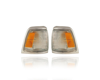 Cornering Light Assembly - Compatible/Replacement for '92-95 Toyota Pickup 2WD - Chrome - Pair, Left Driver + Right Passenger Set - 8161035100, 8162035100 Cornering Light Assembly - Compatible/Replacement for '92-95 Toyota Pickup 2WD - Chrome - Pair, Left Driver + Right Passenger Set - 8161035100, 8162035100