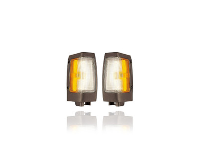 Cornering Light Assembly - Compatible/Replacement for '90-97 Nissan Hardbody D21 - Black - Pair, Left Driver + Right Passenger Set - B611001G02, B611501G02 Cornering Light Assembly - Compatible/Replacement for '90-97 Nissan Hardbody D21 - Black - Pair, Left Driver + Right Passenger Set - B611001G02, B611501G02