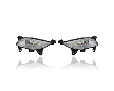 Fog Light Assembly - Compatible/Replacement for '11-13 Hyundai Sonata - Pair, Left Driver + Right Passenger Set - 922023Q000, 922013Q000