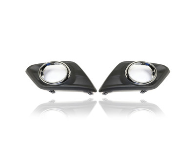Fog Light Cover - Compatible/Replacement for '14-16 Nissan Rogue SV/SL - With Fog Lamp Hole, Black Chrome - Pair, Left Driver + Right Passenger Set - 622564BA0B, 622574BA0B Fog Light Cover - Compatible/Replacement for '14-16 Nissan Rogue SV/SL - With Fog Lamp Hole, Black Chrome - Pair, Left Driver + Right Passenger Set - 622564BA0B, 622574BA0B