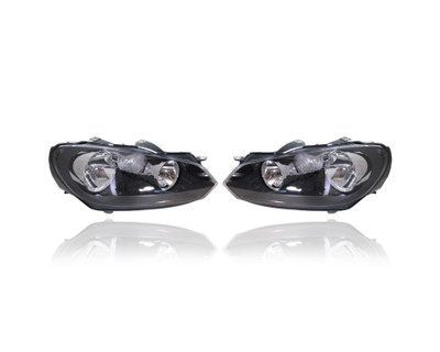 Headlight Assembly - Compatible/Replacement for '10-14 VW Volkswagen Golf GTI - Halogen - Pair, Left Driver + Right Passenger Set - 5K0941006C, 5K0941005C - CAPA Headlight Assembly - Compatible/Replacement for '10-14 VW Volkswagen Golf GTI - Halogen - Pair, Left Driver + Right Passenger Set - 5K0941006C, 5K0941005C - CAPA