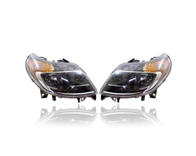 Headlight Assembly - Compatible/Replacement for '14-20 RAM ProMaster Cargo Van - With Daytime Running Lamp - Pair, Left Driver + Right Passenger Set - 68154588AK, 68154589AK - CAPA