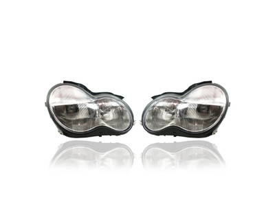 Headlight Assembly - Compatible/Replacement for '01-04 Mercedes-Benz W203 C-Class Sedan/Wagon - Halogen - Pair, Left Driver + Right Passenger Set - 2038201061, 2038200961 Headlight Assembly - Compatible/Replacement for '01-04 Mercedes-Benz W203 C-Class Sedan/Wagon - Halogen - Pair, Left Driver + Right Passenger Set - 2038201061, 2038200961