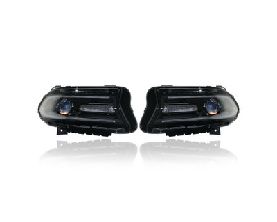 Headlight Assembly - Compatible/Replacement for '15-15 Dodge Charger (Exclude SRT-Trim) - Halogen With LED Daytime Running Light - Pair, Left Driver + Right Passenger Set - 68214396AD, 68214397AD Headlight Assembly - Compatible/Replacement for '15-15 Dodge Charger (Exclude SRT-Trim) - Halogen With LED Daytime Running Light - Pair, Left Driver + Right Passenger Set - 68214396AD, 68214397AD