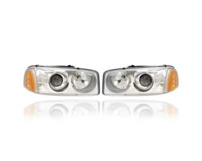 Headlight Assembly - Compatible/Replacement for '99-07 GMC Sierra (C3 Denali Trim Only), 00-06 Yukon XL Denali - Pair, Left Driver + Right Passenger Set - 15218078, 15218077 - CAPA Headlight Assembly - Compatible/Replacement for '99-07 GMC Sierra (C3 Denali Trim Only), 00-06 Yukon XL Denali - Pair, Left Driver + Right Passenger Set - 15218078, 15218077 - CAPA