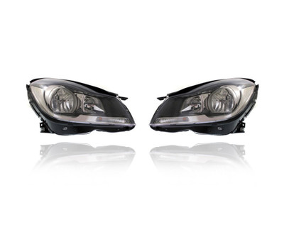Headlight Assembly - Compatible/Replacement for '12-15 Mercedes-Benz C-Class Coupe - Halogen-Only - Pair, Left Driver + Right Passenger Set - 204820003980, 204820995980 - CAPA Headlight Assembly - Compatible/Replacement for '12-15 Mercedes-Benz C-Class Coupe - Halogen-Only - Pair, Left Driver + Right Passenger Set - 204820003980, 204820995980 - CAPA