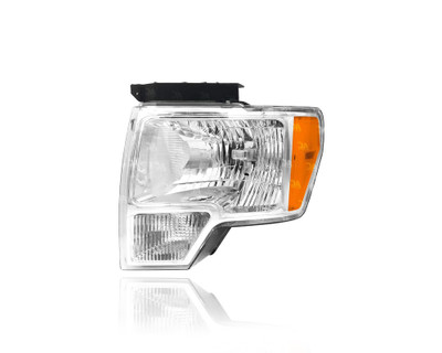 Headlight Assembly - Compatible/Replacement for '09-14 Ford F-150 XLT/XTR/STX/XL/FX4/King Ranch/Lariat/Platinum/Harley Davidson - Chrome - Left Hand - Driver - DL3Z13008B
