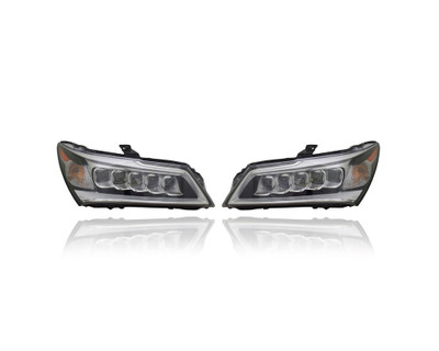 Headlight Assembly - Compatible/Replacement for '14-16 Acura MDX - LED - Pair, Left Driver + Right Passenger Set - 33100TZ5A01, 33150TZ5A01 - CAPA
