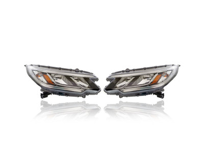 Headlight Assembly - Compatible/Replacement for '15-16 Honda CR-V LX - Halogen Without LED Daytime Running Light - Pair, Left Driver + Right Passenger Set - 33100T1WA11, 33150T1WA11 Headlight Assembly - Compatible/Replacement for '15-16 Honda CR-V LX - Halogen Without LED Daytime Running Light - Pair, Left Driver + Right Passenger Set - 33100T1WA11, 33150T1WA11