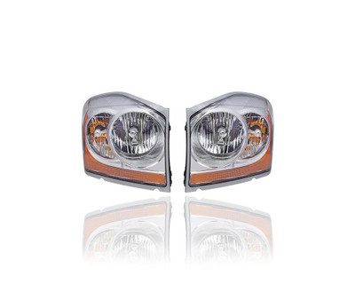 Headlight Assembly - Compatible/Replacement for '04-05 Dodge Durango - Pair, Left Driver + Right Passenger Set - 55077720AD, 55077721AD Headlight Assembly - Compatible/Replacement for '04-05 Dodge Durango - Pair, Left Driver + Right Passenger Set - 55077720AD, 55077721AD