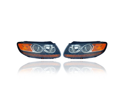 Headlight Assembly - Compatible/Replacement for '07-09 Hyundai Santa Fe - Pair, Left Driver + Right Passenger Set - 921010W060, 921010W060 Headlight Assembly - Compatible/Replacement for '07-09 Hyundai Santa Fe - Pair, Left Driver + Right Passenger Set - 921010W060, 921010W060