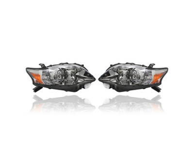 Headlight Assembly - Compatible/Replacement for '10-12 Lexus RX350 (Japan Built) - Halogen Chrome Interior Bezel - Pair, Left Driver + Right Passenger Set - 8113048680, 8117048680 - CAPA Headlight Assembly - Compatible/Replacement for '10-12 Lexus RX350 (Japan Built) - Halogen Chrome Interior Bezel - Pair, Left Driver + Right Passenger Set - 8113048680, 8117048680 - CAPA
