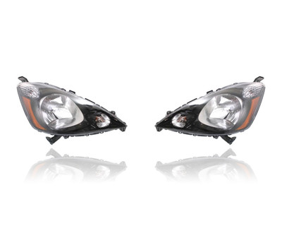 Headlight Assembly - Compatible/Replacement for '12-14 Honda Fit-Sport - Black Interior Bezel - Pair, Left Driver + Right Passenger Set - 33100TK6A51, 33150TK6A51 - CAPA Headlight Assembly - Compatible/Replacement for '12-14 Honda Fit-Sport - Black Interior Bezel - Pair, Left Driver + Right Passenger Set - 33100TK6A51, 33150TK6A51 - CAPA