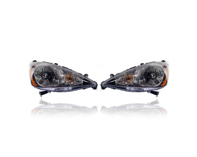 Headlight Assembly - Compatible/Replacement for '09-11 Honda Fit-Sport - Black Interior Bezel - Pair, Left Driver + Right Passenger Set - 33100TK6A11, 33150TK6A11 - CAPA Headlight Assembly - Compatible/Replacement for '09-11 Honda Fit-Sport - Black Interior Bezel - Pair, Left Driver + Right Passenger Set - 33100TK6A11, 33150TK6A11 - CAPA