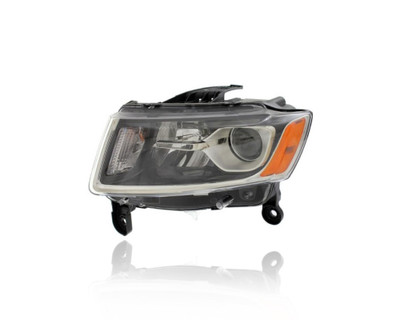 Headlight Assembly - Compatible/Replacement for '14-16 Jeep Grand Cherokee - Standard Halogen, Chrome - Left Hand - Driver - 68110997AF Headlight Assembly - Compatible/Replacement for '14-16 Jeep Grand Cherokee - Standard Halogen, Chrome - Left Hand - Driver - 68110997AF
