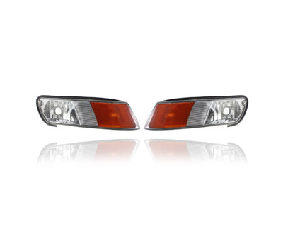 Side Marker Light - Compatible/Replacement for '98-02 Mercury Grand Marquis - Pair, Left Driver + Right Passenger Set - XW3Z15A201AB, XW3Z15A201BB