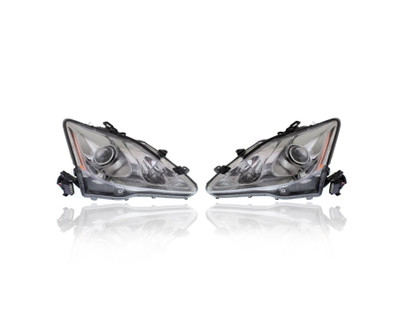 Headlight For LX2503133; LX2502133 06-08 Lexus IS250/350 - Pair Left and Right Set, HID-Type With Auto-Leveler, NSF