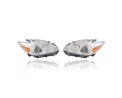 Headlight For 12-15 Toyota Prius - Halogen Type, Left Driver + Right Passenger Set Pair Both, CAPA Certified - 8113047520, 8117047520 Headlight For 12-15 Toyota Prius - Halogen Type, Left Driver + Right Passenger Set Pair Both, CAPA Certified - 8113047520, 8117047520