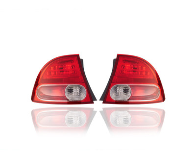 Tail Light Assembly - Compatible/Replacement for '06-08 Honda Civic/Hybrid Sedan - Outer On Body Quarter Panel - Pair, Left Driver + Right Passenger Set - 33501SNAA02, 33551SNAA02 Tail Light Assembly - Compatible/Replacement for '06-08 Honda Civic/Hybrid Sedan - Outer On Body Quarter Panel - Pair, Left Driver + Right Passenger Set - 33501SNAA02, 33551SNAA02