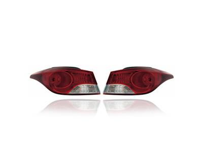 Tail Light Assembly - Compatible/Replacement for '11-13 Hyundai Elantra Sedan, 13-13 Elantra Coupe (Korea Built) - Outer On Body Halogen - Pair Set - 924023X050, 924013X050 Tail Light Assembly - Compatible/Replacement for '11-13 Hyundai Elantra Sedan, 13-13 Elantra Coupe (Korea Built) - Outer On Body Halogen - Pair Set - 924023X050, 924013X050